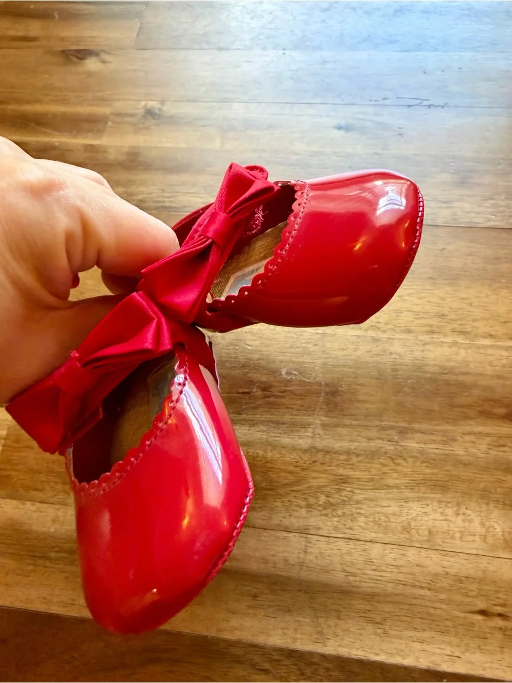 Baby Deer Girls Red Patent Leather Mary Jane Shoes with Bow Baby Size 2 Classic
